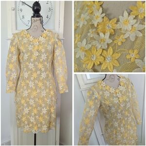 Vintage Daisy Applique Dress